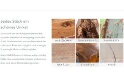 Riess-Ambiente Esstische|Mehr... > Massiver Esstisch BARRACUDA 180cm antik Teak Holz mit Stahl Kufenfüßen inkl. Glasplatte