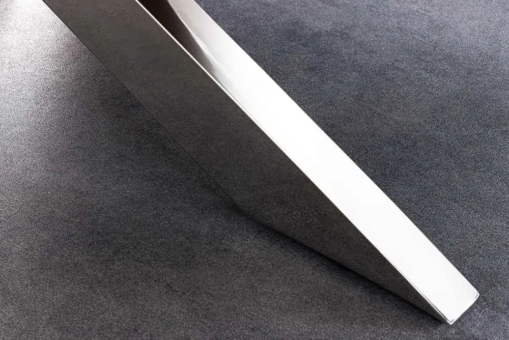 Riess-Ambiente Mehr...|Massivholzesstische > Massiver Esstisch BARRACUDA 220cm braun Teakholz silber Sterngestell Glasplatte