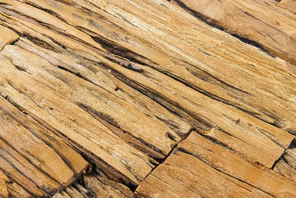 Riess-Ambiente Mehr...|Massivholzesstische > Massiver Esstisch BARRACUDA 220cm braun Teakholz silber Sterngestell Glasplatte