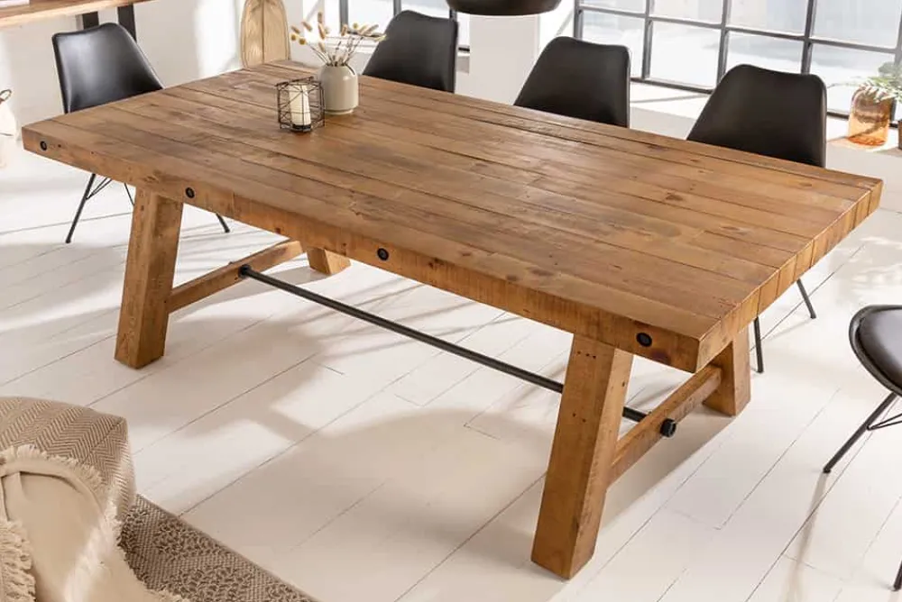 Riess-Ambiente Esstische|Mehr... > Massiver Esstisch FINCA 200cm vintage braun recyceltes Pinienholz Industrial Design
