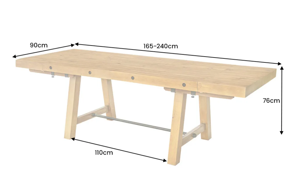 Riess-Ambiente Esstische|Mehr... > Massiver Esstisch FINCA 165-240cm vintage braun verlängerbar recyceltes Pinienholz