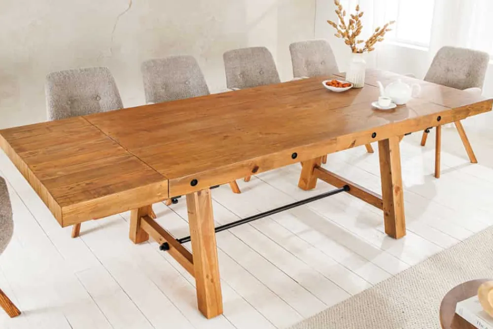 Riess-Ambiente Esstische|Mehr... > Massiver Esstisch FINCA 165-240cm vintage braun verlängerbar recyceltes Pinienholz