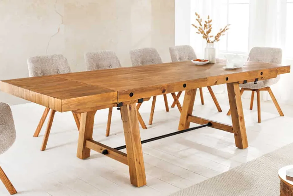 Riess-Ambiente Esstische|Mehr... > Massiver Esstisch FINCA 165-240cm vintage braun verlängerbar recyceltes Pinienholz