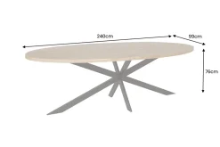 Riess-Ambiente Mehr...|Massivholzesstische > Massiver Esstisch GALAXIE 240cm braun Mangoholz oval schwarz Eisen Sterngestell