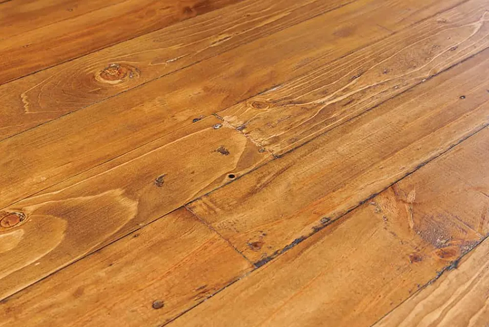 Riess-Ambiente Esstische|Mehr... > Massiver Esstisch GALAXIE 240cm vintage braun recyceltes Pinienholz schwarzes Stahlgestell