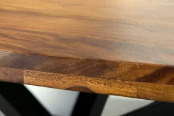 Riess-Ambiente Mehr...|Massivholzesstische > Massiver Esstisch GALAXIE 240cm natur Sheeshamholz oval Sterngestell schwarz