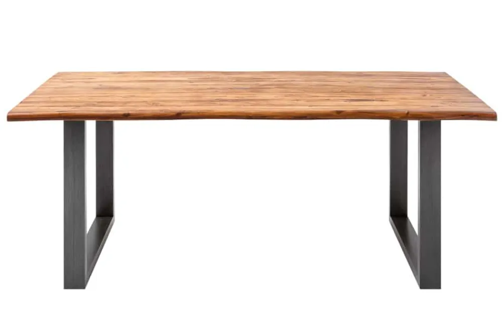Riess-Ambiente Esstische|Mehr... > Massiver Esstisch GENESIS 180cm braun Akazienholz Baumkante Eisengestell Industrial