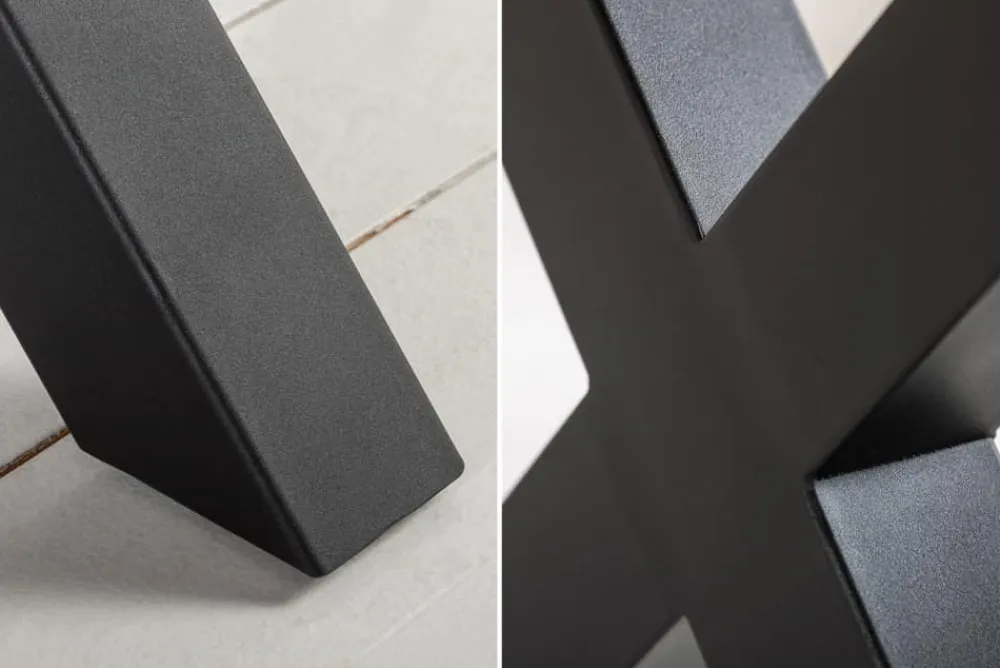 Riess-Ambiente Mehr...|Massivholzesstische > Massiver Esstisch GENESIS VINTAGE 200cm braun Akazienholz schwarzes X-Gestell Baumkante