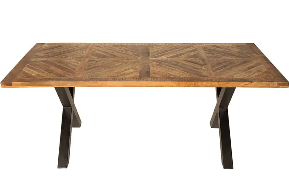 Riess-Ambiente Esstische|Skandinavisch > Massiver Esstisch INFINITY HOME 160cm natur schwarz Mangoholz Industrial Design X-Gestell