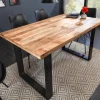 Riess-Ambiente Esstische|Mehr... > Massiver Esstisch IRON CRAFT 120cm Mangoholz schwarzes Eisengestell Kufe Industrial Design
