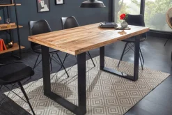 Riess-Ambiente Mehr...|Massivholzesstische > Massiver Esstisch IRON CRAFT 140cm Mangoholz schwarzes Eisengestell Kufe Industrial Design