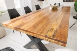 Riess-Ambiente Esstische|Mehr... > Massiver Esstisch IRON CRAFT 200cm natur Mangoholz Industrial Design X-Gestell schwarz Metall