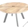 Riess-Ambiente Mehr...|Massivholzesstische > Massiver Esstisch IRON CRAFT 140cm natur rund Mangoholz Metall Industrial Design