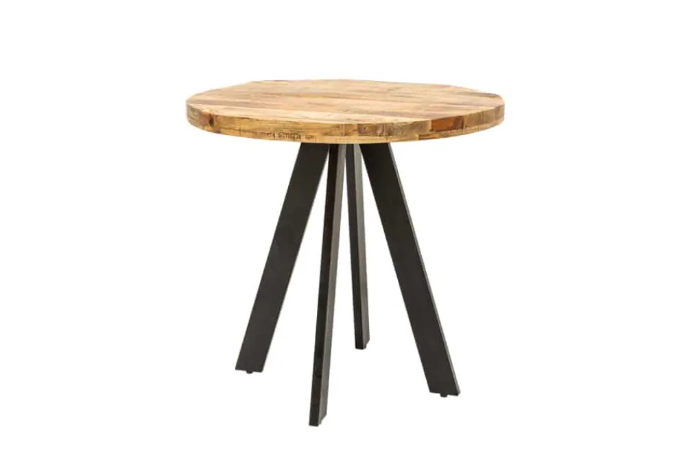 Riess-Ambiente Mehr...|Massivholzesstische > Massiver Esstisch IRON CRAFT 100cm rund natur Mangoholz schwarzes Metallgestell