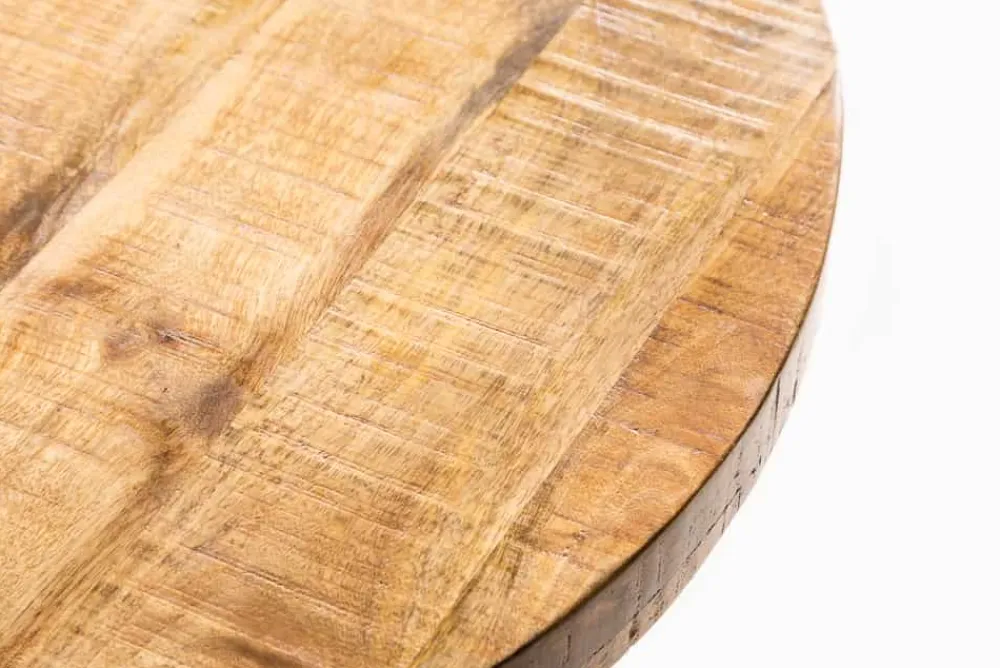 Riess-Ambiente Mehr...|Massivholzesstische > Massiver Esstisch IRON CRAFT 100cm rund natur Mangoholz schwarzes Metallgestell
