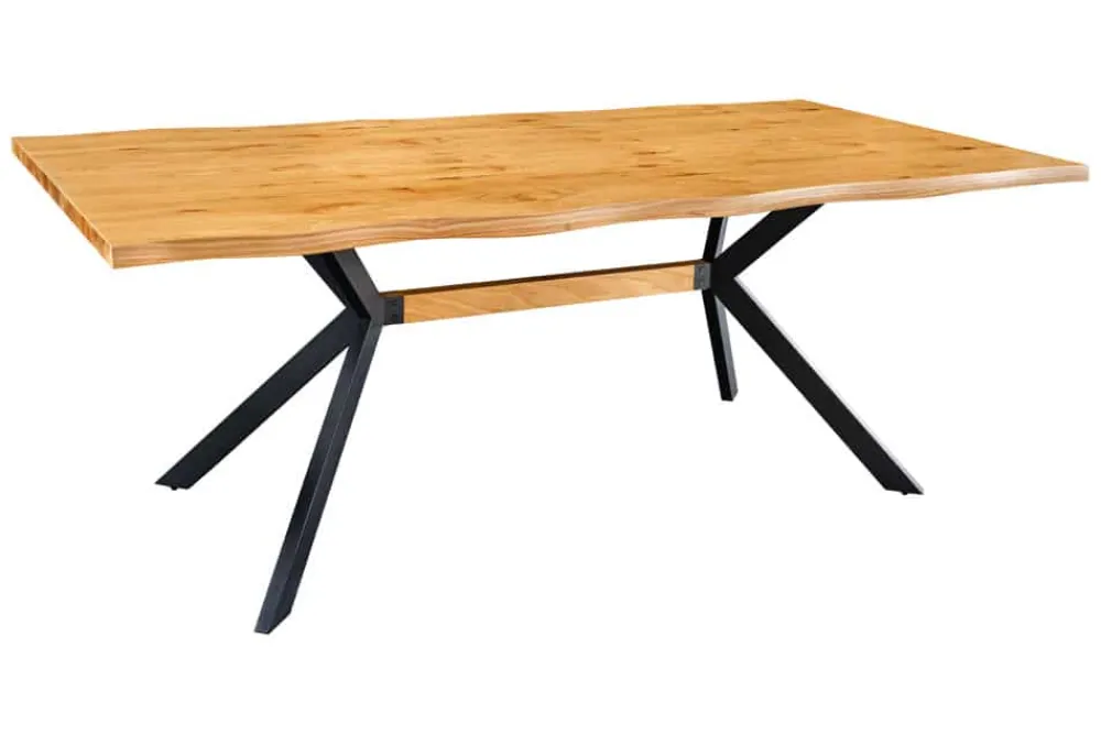 Riess-Ambiente Mehr...|Massivholzesstische > Massiver Esstisch LOFT 200cm natur Eichenholz schwarzes Eisengestell Industrial