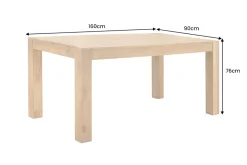 Riess-Ambiente Mehr...|Massivholzesstische > Massiver Esstisch MAKASSAR 160cm natur Mangoholz cream finish lackiert rechteckig