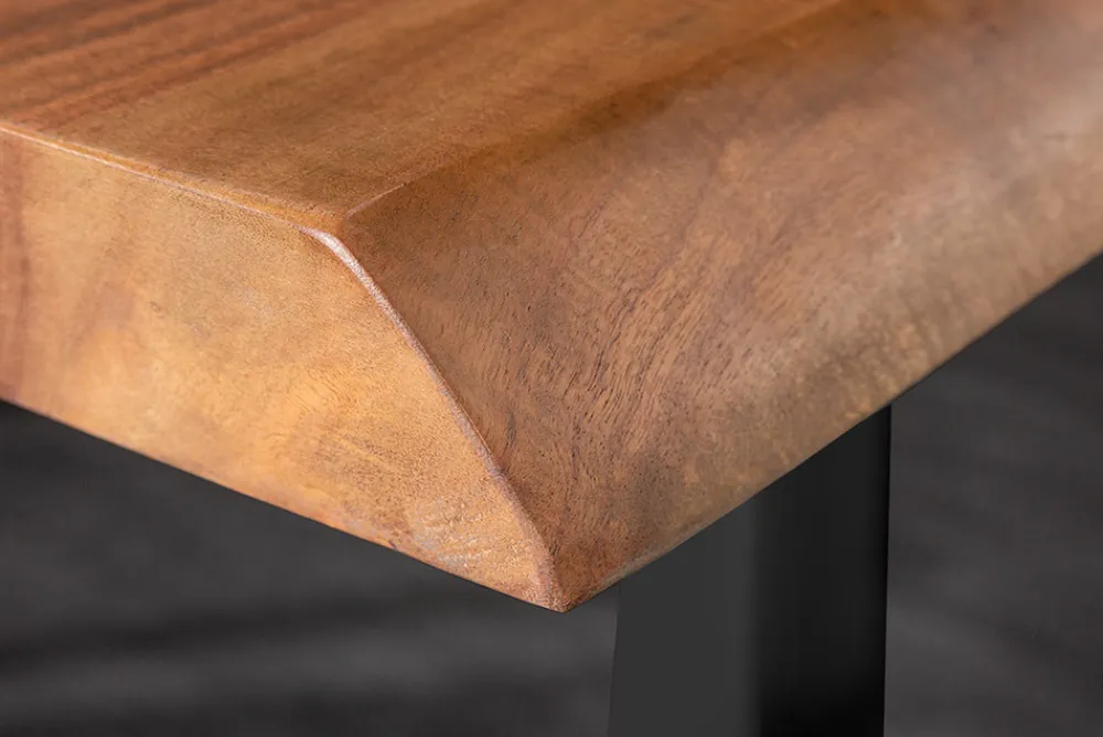 Riess-Ambiente Mehr...|Massivholzesstische > Massiver Esstisch MAMMUT 300cm braun honey finish Akazie schwarz Baumkante