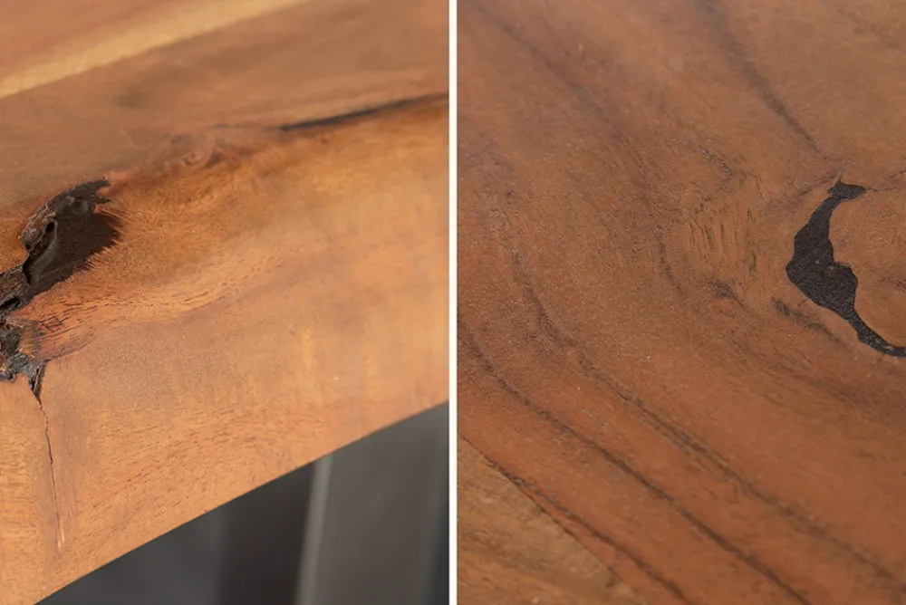 Riess-Ambiente Mehr...|Massivholzesstische > Massiver Esstisch MAMMUT 300cm braun honey finish Akazie schwarz Baumkante