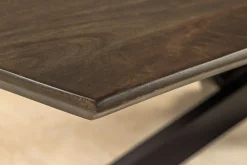 Riess-Ambiente Mehr...|Massivholzesstische > Massiver Esstisch SIGNUM 220cm dunkelbraun Mangoholz Bootsform Sterngestell