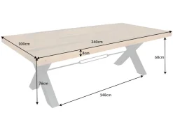 Riess-Ambiente Esstische|Mehr... > Massiver Esstisch THOR 240cm natur recyceltes Pinienholz Industrial Design