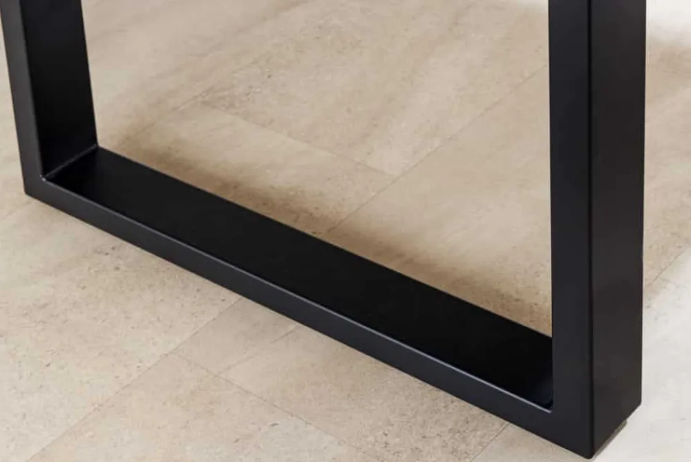 Riess-Ambiente Esstische|Mehr... > Massiver Esstisch WILD OAK 160cm natur schwarz Wildeiche Baumkante Metall U-Gestell