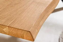 Riess-Ambiente Esstische|Mehr... > Massiver Esstisch WILD OAK 200cm natur schwarz Wildeiche Baumkante Metall U-Gestell
