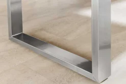 Riess-Ambiente Esstische|Mehr... > Massiver Esstisch WILD OAK 160cm natur silber Wildeiche Baumkante Edelstahl U-Gestell