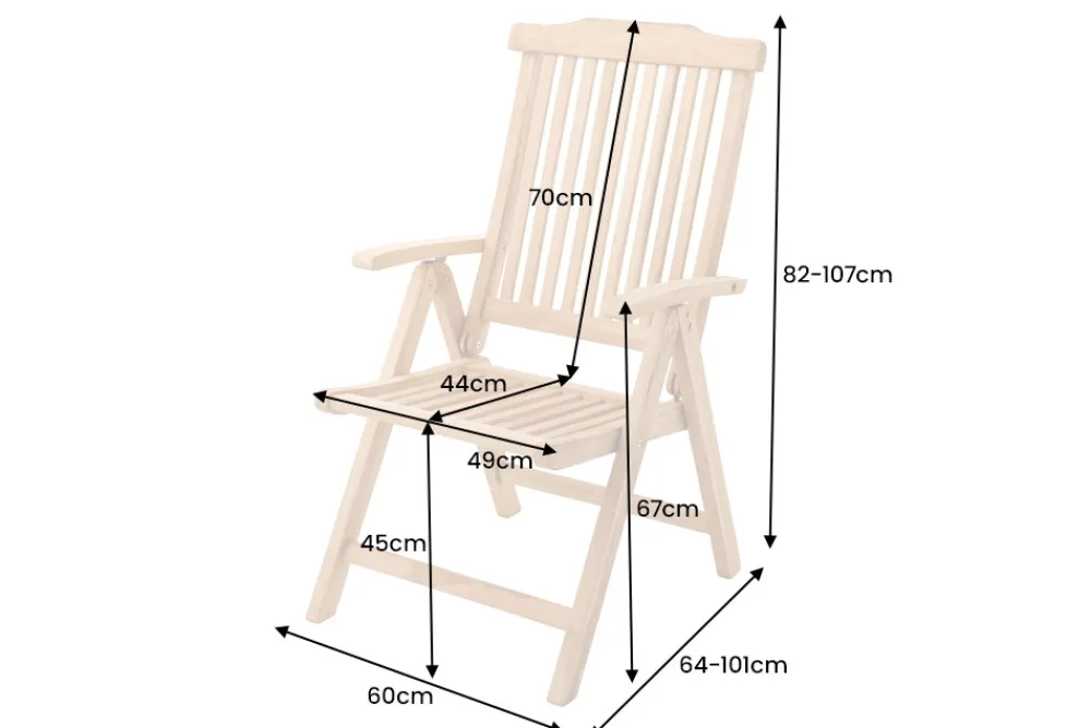 Riess-Ambiente Mehr...|Massivholz Gartenmöbel > Massiver Gartenstuhl EMPIRE TEAK Teakholz klappbar
