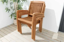 Riess-Ambiente Mehr...|Massivholz Gartenmöbel > Massiver Gartenstuhl EMPIRE TEAK natur Teakholz stapelbar
