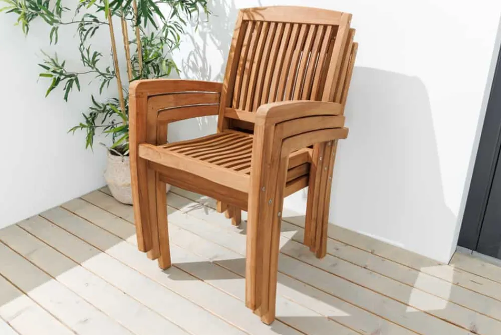 Riess-Ambiente Mehr...|Massivholz Gartenmöbel > Massiver Gartenstuhl EMPIRE TEAK natur Teakholz stapelbar