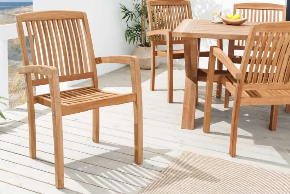 Riess-Ambiente Mehr...|Massivholz Gartenmöbel > Massiver Gartenstuhl EMPIRE TEAK natur Teakholz stapelbar