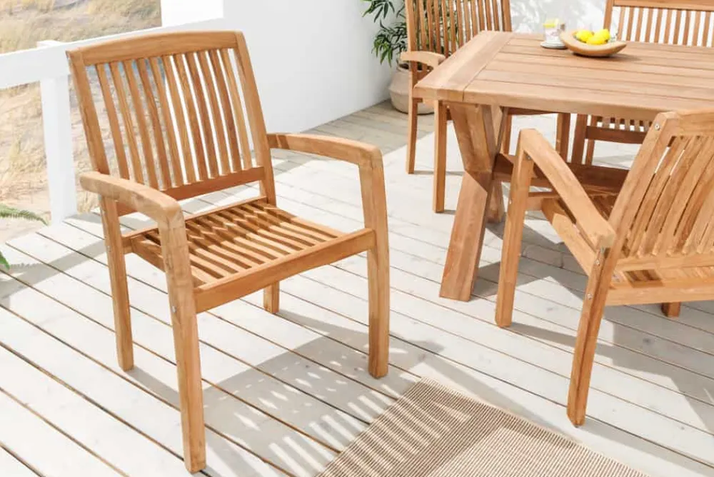 Riess-Ambiente Mehr...|Massivholz Gartenmöbel > Massiver Gartenstuhl EMPIRE TEAK natur Teakholz stapelbar