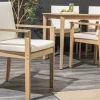 Riess-Ambiente Mehr...|Massivholz Gartenmöbel > Massiver Gartenstuhl KOPENHAGEN natur Akazienholz beige Outdoor inkl. Kissen