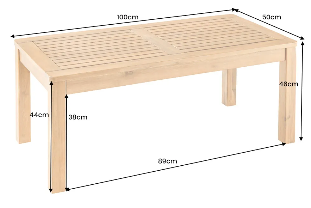 Riess-Ambiente Mehr...|Massivholz Gartenmöbel > Massiver Gartentisch BALI 100cm Akazienholz wetterfest Outdoor-Loungetisch