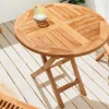 Riess-Ambiente Mehr...|Massivholz Gartenmöbel > Massiver Gartentisch EMPIRE TEAK 70cm natur Teakholz rund klappbar Balkontisch Outdoor
