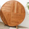 Riess-Ambiente Mehr...|Massivholz Gartenmöbel > Massiver Gartentisch EMPIRE TEAK 120cm natur Teakholz rund klappbar Outdoor Balkontisch