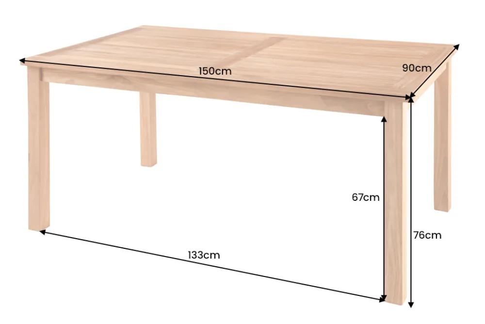 Riess-Ambiente Mehr...|Massivholz Gartenmöbel > Massiver Gartentisch EMPIRE TEAK 150cm natur Teakholz