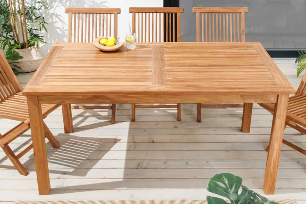 Riess-Ambiente Mehr...|Massivholz Gartenmöbel > Massiver Gartentisch EMPIRE TEAK 150cm natur Teakholz