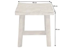Riess-Ambiente Beistelltische|Mehr... > Massiver Hocker FINCA 45cm beige Mangoholz Handarbeit Boho Shabby Chic