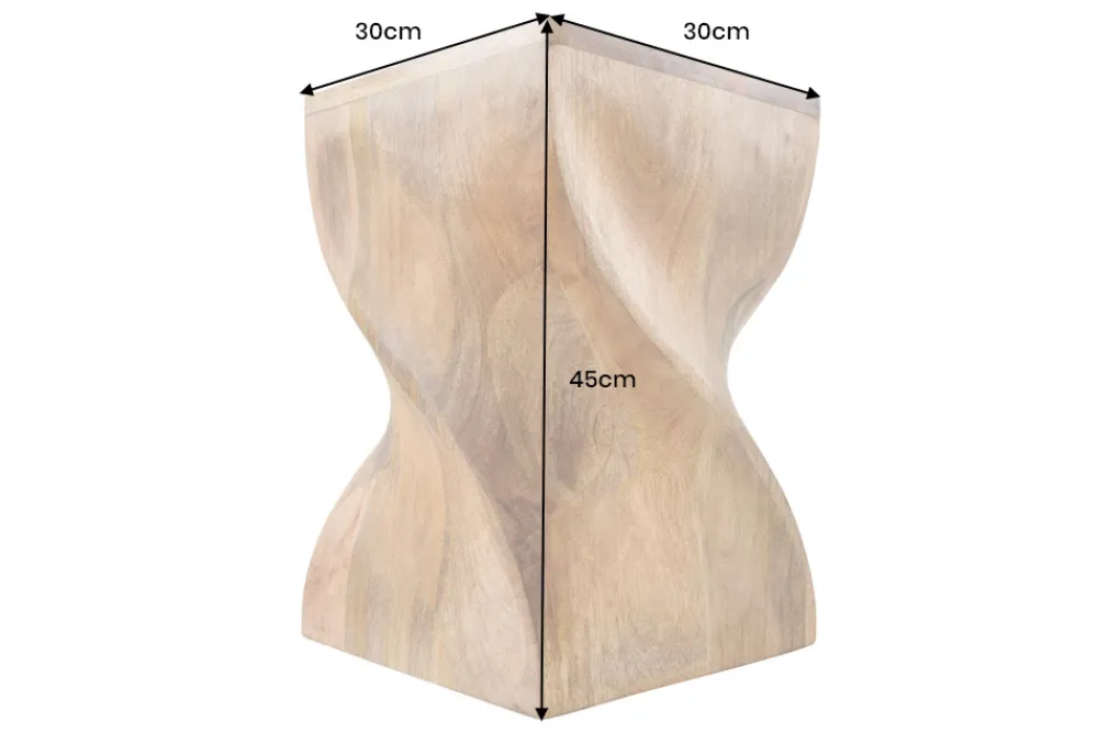 Riess-Ambiente Beistelltische > Massiver Hocker TWIST 45cm natur Mangoholz handmade Beistelltisch