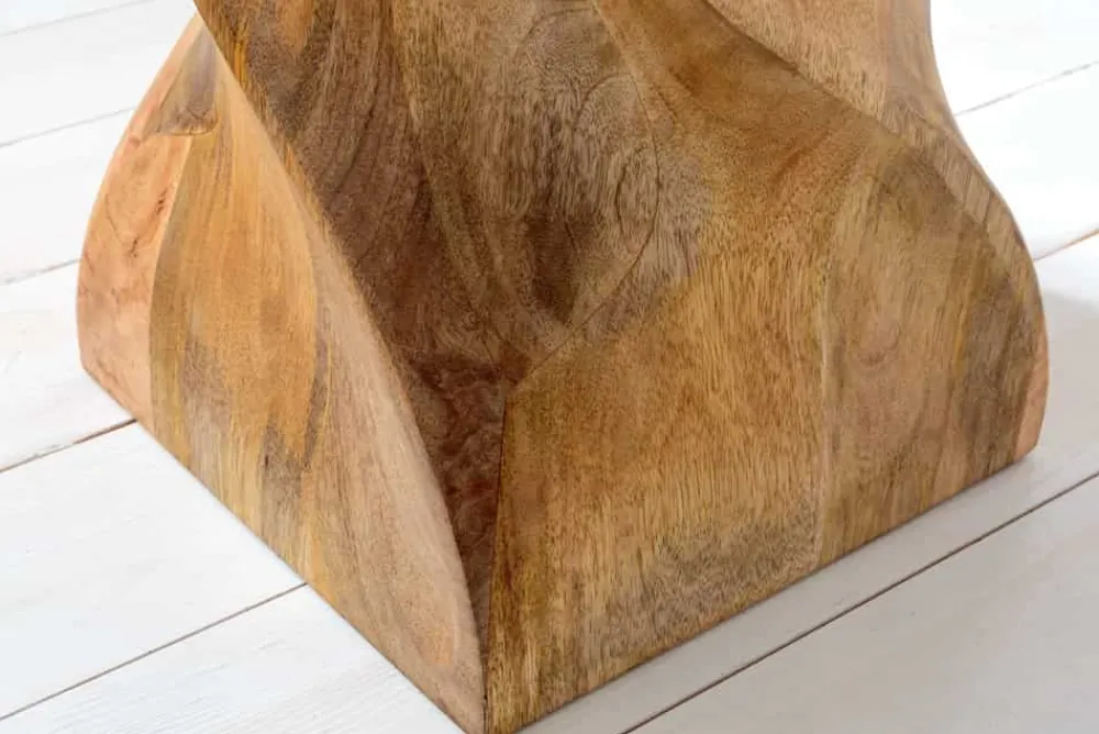 Riess-Ambiente Beistelltische > Massiver Hocker TWIST 45cm natur Mangoholz handmade Beistelltisch