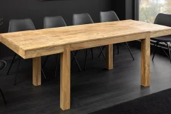 Riess-Ambiente Mehr...|Massivholzesstische > Massiver Holz Esstisch PURE 120-200cm natur Mangoholz mit Ansteckplatten