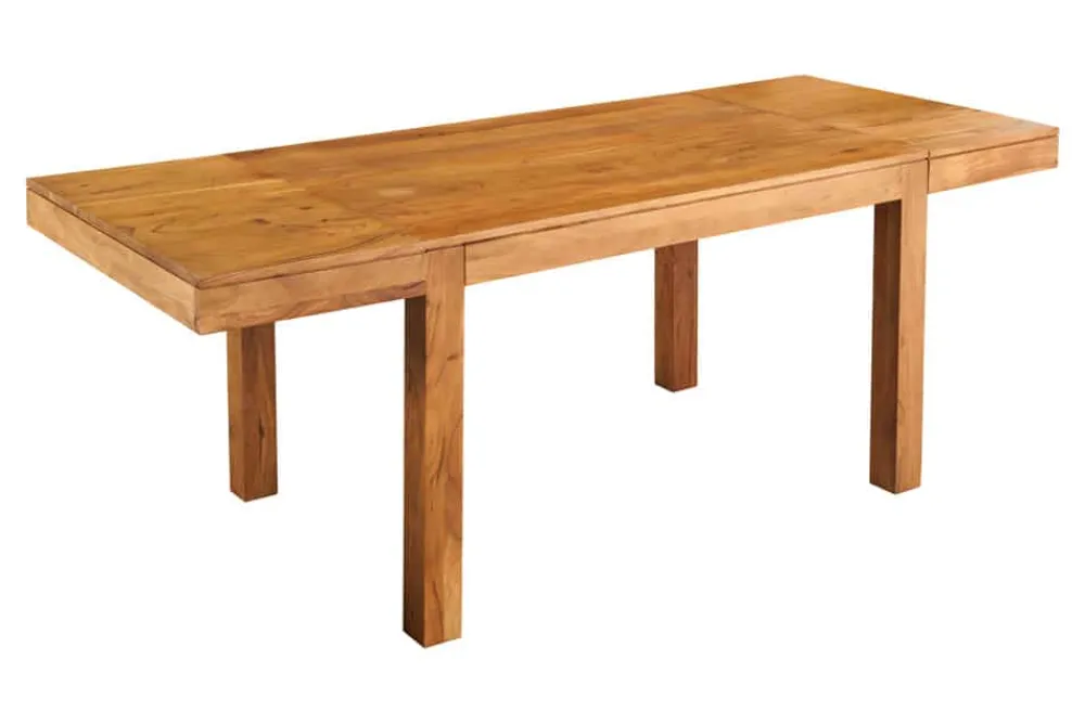 Riess-Ambiente Mehr...|Massivholzesstische > Massiver Holz Esstisch PURE 120-200cm natur honey finish Akazie mit Ansteckplatten