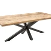 Riess-Ambiente Mehr...|Massivholzesstische > Massiver Industrial Esstisch GALAXIE 180cm Mangoholz sternenförmiges Gestell