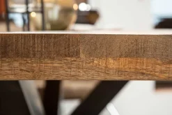 Riess-Ambiente Mehr...|Massivholzesstische > Massiver Industrial Esstisch GALAXIE 200cm Mangoholz sternenförmiges Gestell