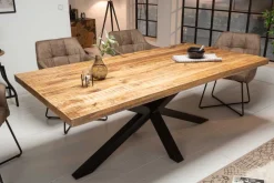 Riess-Ambiente Mehr...|Massivholzesstische > Massiver Industrial Esstisch GALAXIE 240cm natur Mangoholz schwarz Sterngestell