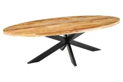Riess-Ambiente Mehr...|Massivholzesstische > Massiver Industrial Esstisch GALAXIE 240cm natur Mangoholz oval Sterngestell