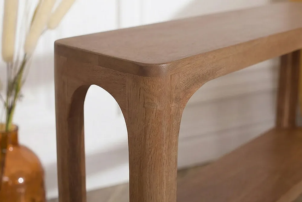 Riess-Ambiente Mehr...|Massivholztische > Massiver Konsolentisch ELEMENTS 90cm braun honey finish Mangoholz Regal