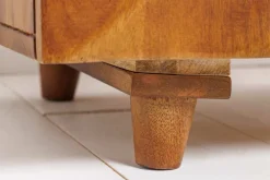 Riess-Ambiente Mehr...|Massivholztische > Massiver Nachttisch SCORPION 50cm braun Mangoholz Beistelltisch mit 3D Schnitzereien